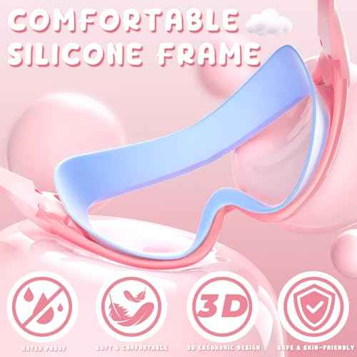 COOLOO Kids Swim Goggles 2 Pack Swimming Goggles Anti-Fog UV Protection Wide View Waterproof Kids Goggles for Boys Girls 3-15