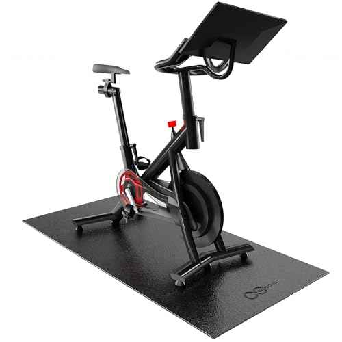 Bike Mat Compatible with Peloton Bike,Elliptical,Treadmill Mat, 6mm Thick, Under Exercise Bike Trainer Pad for Indoor Stationary Spin Bike Gym Equipment Hardwood Floor Carpet Protector