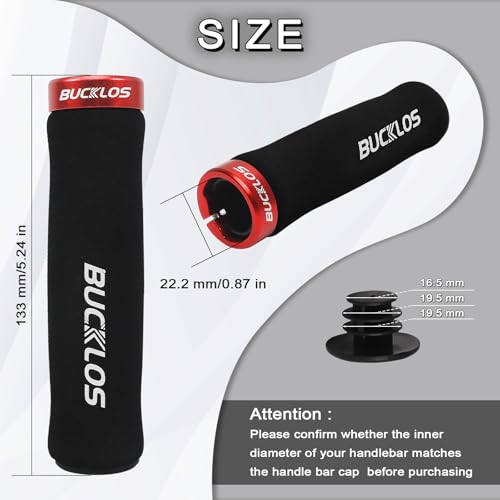 Black Locking MTB Bike Handlebar Grips Foam Anti-Slip Comfort
