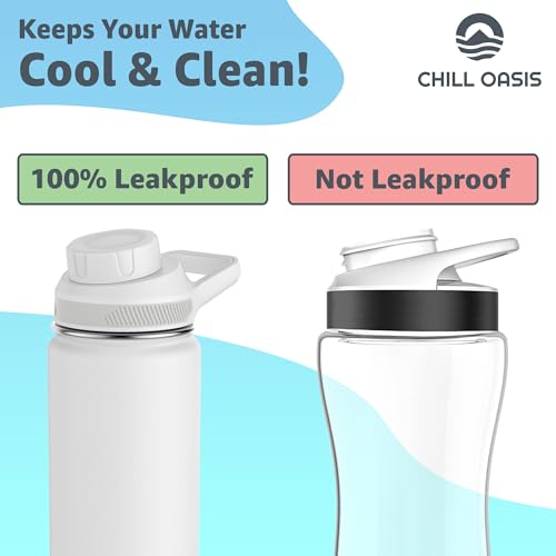 Chill Oasis White Replacement Lid for Cirkul Water Bottle - Leak Proof BPA-Free