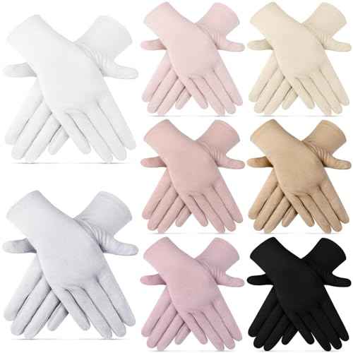 Leumoi 8 Pairs Women UV Gloves Sun Protection Women's Driving Cycling Touchscreen Sunblock Gloves
