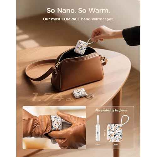 OCOOPA Hand Warmers Rechargeable, Smart Temp Control 7H*2 Long Safe Heat, Ultra Slim, Pocket-Size Design That Fits Gloves, Gifts for Women, Outdoor, Office, Commute (UT5 Nano)
