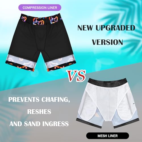 Boys Swim Trunks Bathing Suit with Compression Liner - Game Console / 10-12 Years