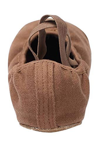 Women and Girls Ballet Shoes - Canvas Split Sole Dance Sneakers - Coffee 8