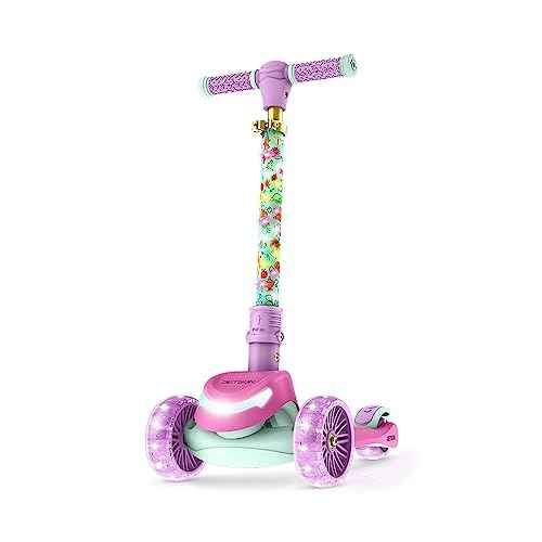 Jetson Character Kids Kick Scooter, LED Lights on Stem & Light-Up Wheels, Lightweight Frame, Height-Adjustable Handlebar, Lean-to-Steer System, Easy-Fold Mechanism