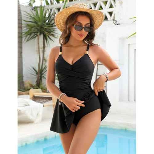 Blooming Jelly Womens One Piece Swimsuit Tummy Control Bathing Suit Gold Metal Tie Knot 2025 Swim Dress
