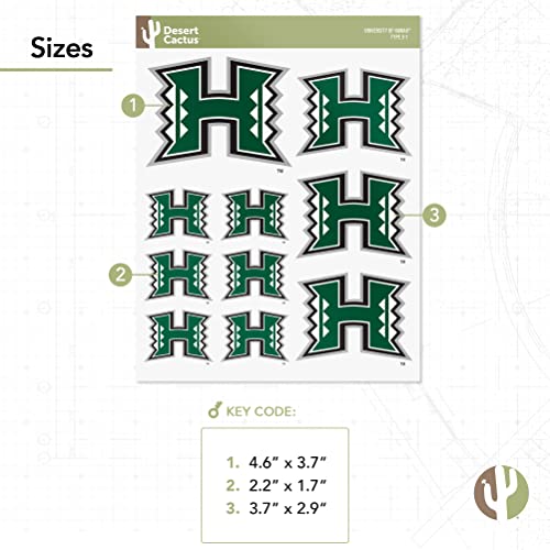 Desert Cactus Hawaii Rainbow Warriors Sticker Decal Sheet