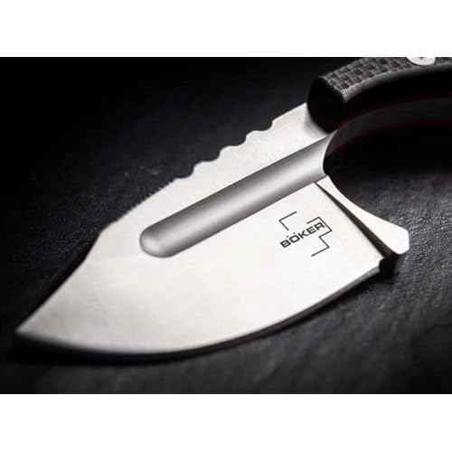 Boker Plus Sigyn - 1.97" Satin D2 Drop Point Blade with G10 Scales and Ball Chain Kydex Neck Sheath Designed by andre Schroter - 02BO037