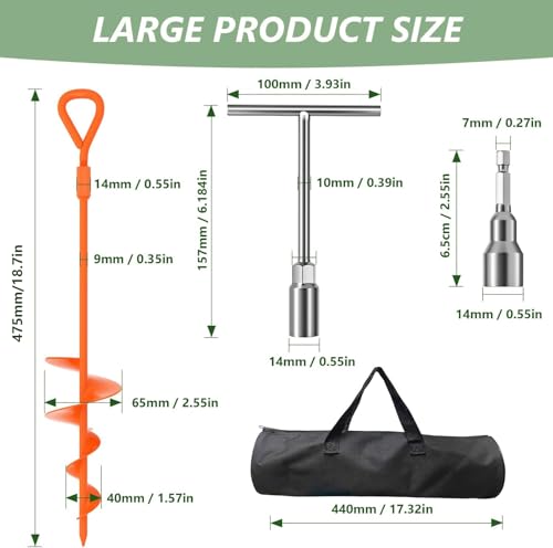 Orange 6 Pack 18-Inch Heavy Duty Ground Anchors for Camping & Outdoor Use