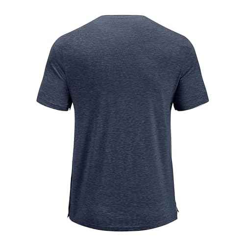 Poriff Men's Post Shoulder Surgery Recovery Shirts Full Tear Away Short Sleeve Snap Chemo Port Access Shirt