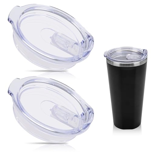 Engorgio 2 Pack Clear 16oz Replacement Spill-Proof Lid Set for Corkcicle Tumblers - Double Sealing