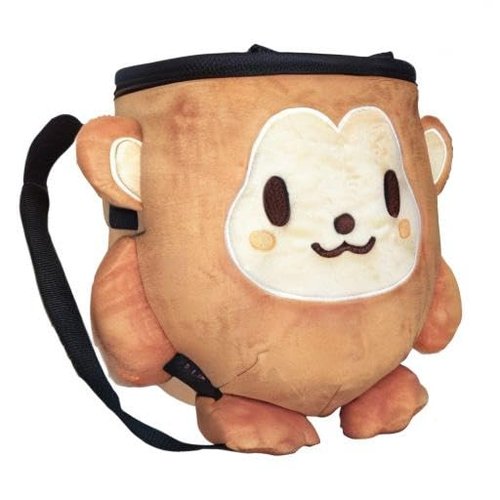 Rockbuddy Chalk Bag for Rock Climbing - Bouldering Chalk Bucket with Quick-Clip Belt, Zipper Pocket and Brush Holder - Monkey