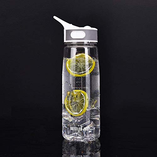 800ML Clear Sports Water Bottle with Straw, Wide Mouth, BPA-Free, Handle