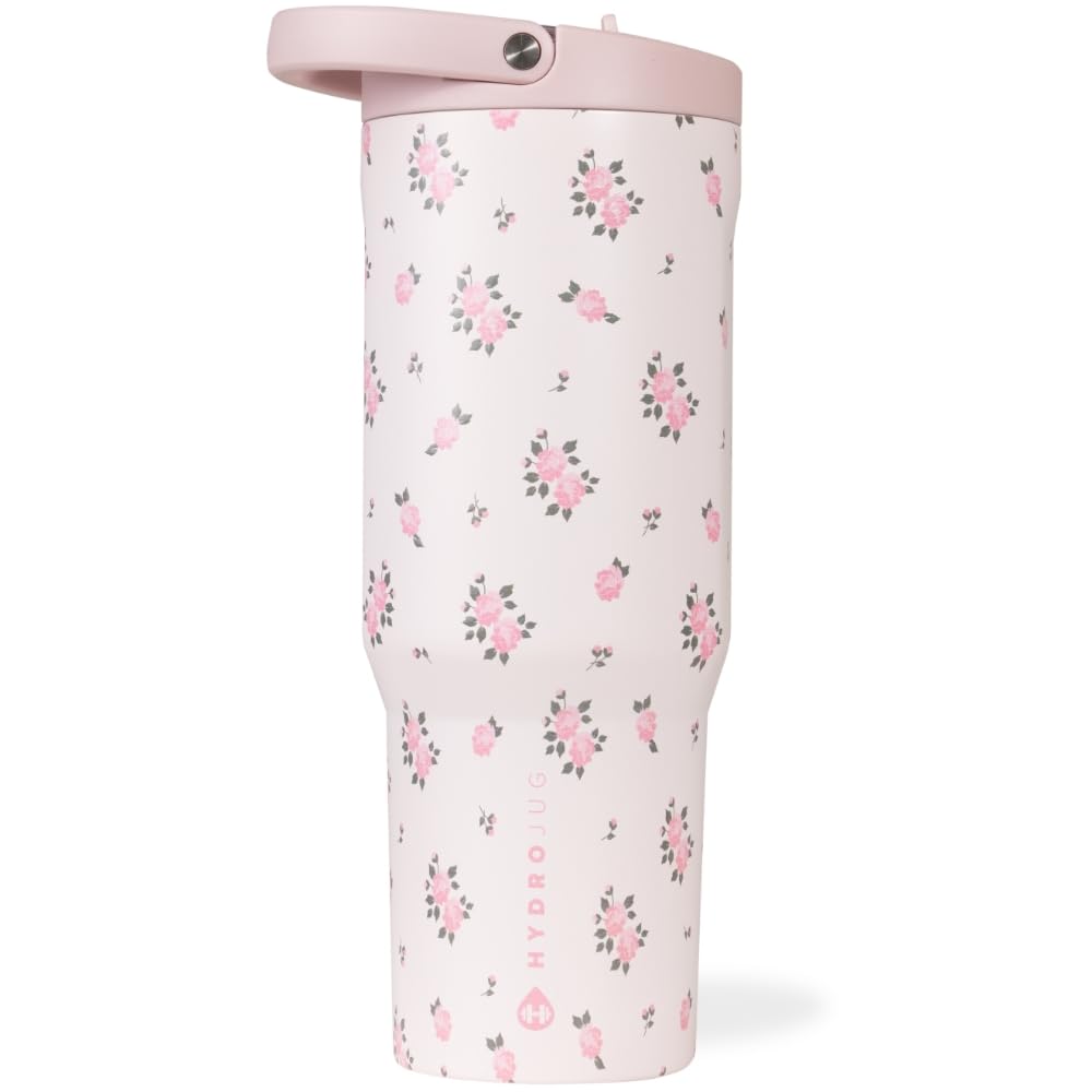 HydroJug Sport 40 oz Insulated Stainless Steel Water Bottle, Wildrose