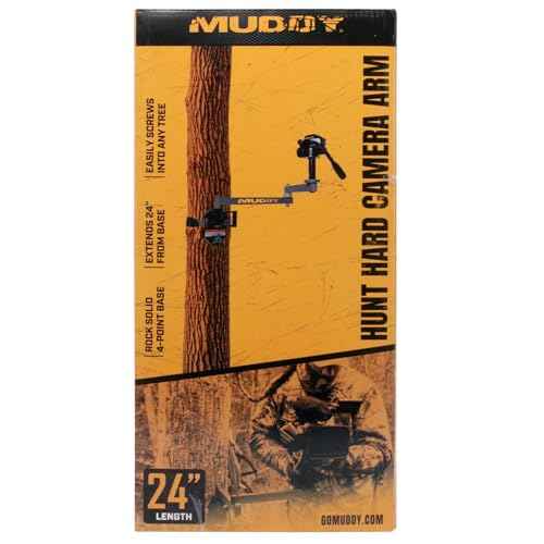 MUDDY Hunt Hard Compact Durable Aluminum Lightweight Ergonomic Portable Easy-to-Install Silent Outdoor Camera Arm | 24" Reach with Over 5 Points of Adjustment