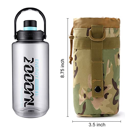 Combo Tactical Molle Pouch Set with Water Bottle Holder - Black+Pink