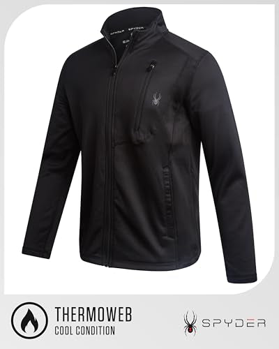 Spyder Men's Fleece Jacket with UPF 30+ 2-Way Stretch Lightweight Outerwear