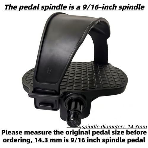 Pro Spin Bike Pedals with Adjustable PVC Straps - Black B, 9/16" Spindle, Heavy Duty