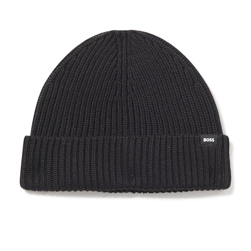 BOSS Mens Ribbed Fisherman Style Beanie