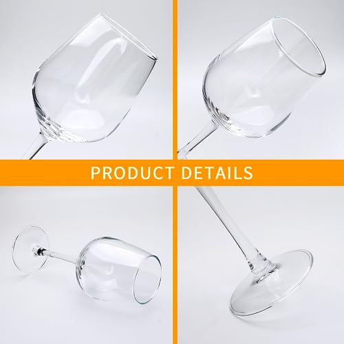 Cadamada 12oz Wine Glasses Set of 8 for Red and White Wine - Variation of 12oz-8pcs