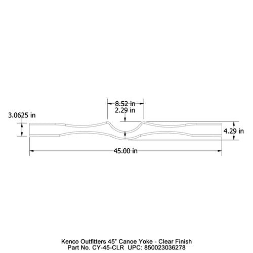 Kenco Outfitters 45" Canoe Yoke - Clear Finish