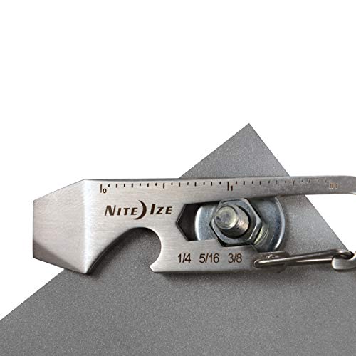 2 Pack Stainless Steel 5-in-1 Keychain Multi Tool with Bottle Opener and Carabiner Clip