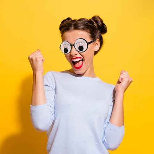 Axlksia 2 Pcs Googly Eye Glasses, Novelty Shaking Glasses with Eyes, Funny Googly Eyes Glasses for Adults Kids