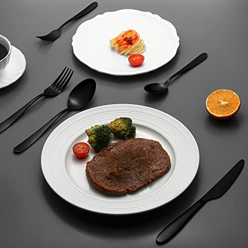 Compralo Matte Black Silverware Set for 8 - 40 Piece Stainless Steel Cutlery