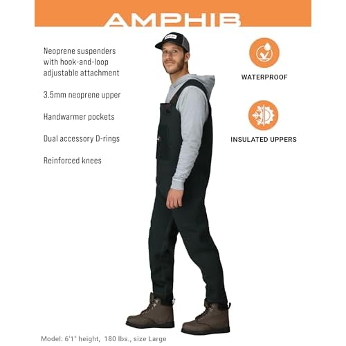 FROGG TOGGS Men's Amphib Stockingfoot Neoprene Waterproof Fishing Chest Wader for Fishing