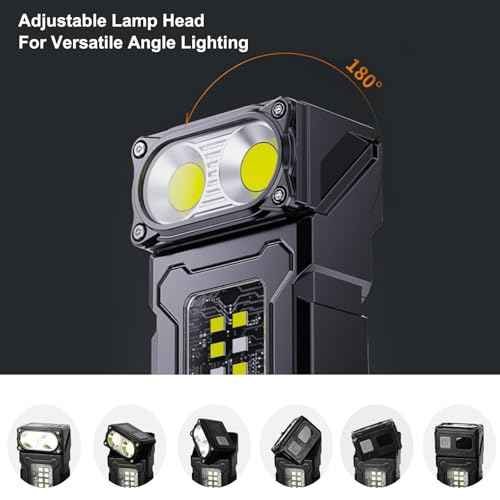 Mini LED EDC Tactical Flashlight - Multifunctional Outdoor Flashlight for Night Working, Running, Camping, Fishing, Hiking, USB C Charging Warning Flash Light Mobile Phone Emergency Power Bank