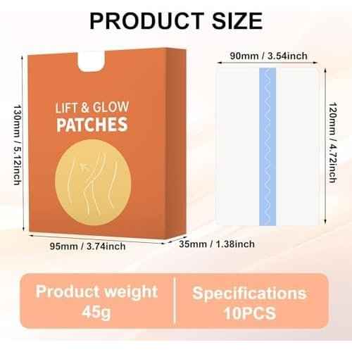 10PCS Hey Nip Thigh Lift Tape, Nip Lift and Glow Patches Legs - Instant Thigh Lift with Invisible Firming Patches, Waterproof Adhesive for Thighs, Stomach, Arms, Anti-Cellulite & Anti-Chafing (1 Box)