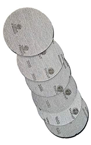 Bowling Ball Sanding Pads Set 6 Grits 5 Inch All Grits Variety Pack - Dry & Wet Use