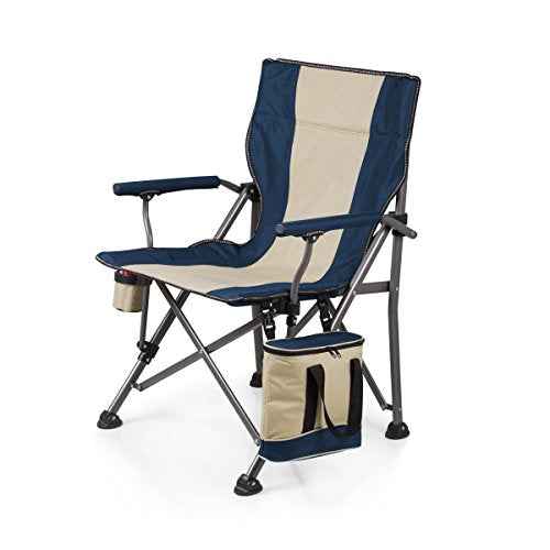 PICNIC TIME Outlander XL Camping Chair with Cooler, Heavy Duty Beach Chair, Outdoor Chair, 400 lb weight capacity, (Blue)
