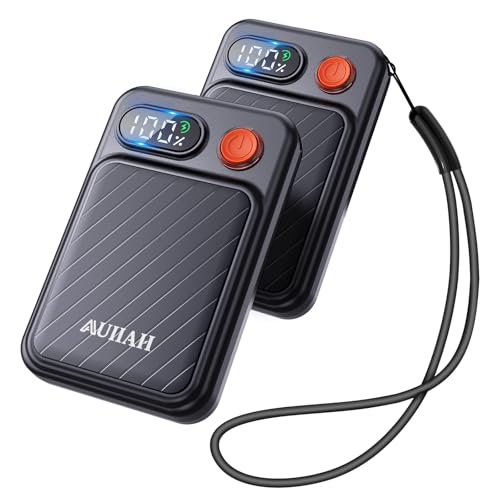 Rechargeable Hand Warmers Black - Electric USB Hand Warmer with LED Display, 4 Heat Levels, Lanyards, Gift for Men Women Kids