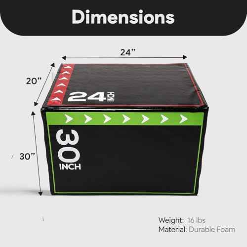 BalanceFrom 3-in-1 Foam Plyometric Jump Box for Home Gym with Multiple Height Options ? Versatile Plyo with Non-Slip Surface for Strength, HIIT, Step-Ups, and Agility Training