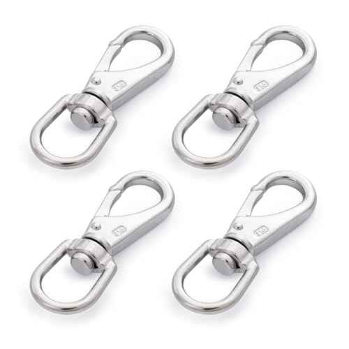 SHONAN 3.5 Inch Stainless Steel Flag Clips for Flagpole Rope- 4 Pack Diving Clips Flag Pole Clips, Swivel Snap Hooks for Dog leashes, Keychains, Boat Ropes, Bird Feeders