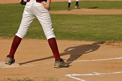 Unisex Baseball Socks 2 Pack Large Black Athletic Performance Over-the-Calf