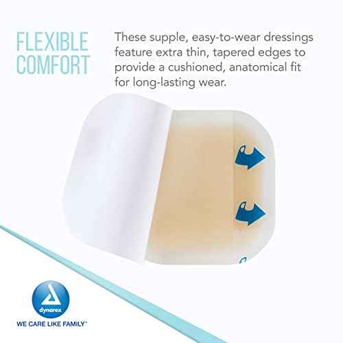Dynarex DynaDerm Hydrocolloid Dressings, Sterile Moist Bandages, 2" x 2," Thin & Latex-Free, Peel-Down Patches, 1 Case - 12 Boxes of 20 DynaDerm Hydrocolloid Dressings