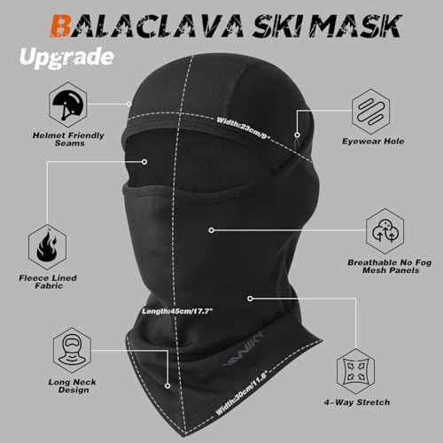 Winter Balaclava Ski Mask for Men Women Breathable Warm Face Mask Windproof Thermal Fleece Face Cover for Cold Weather