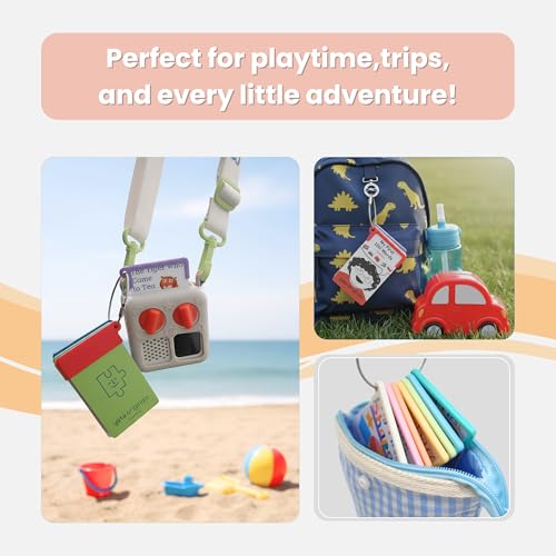 21 Pcs Pastel Yoto Card Holder Set with Ring Loops - Kids Travel Organizer