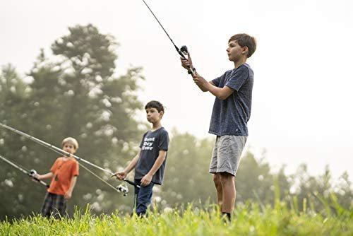 Abu Garcia 5’6" Ike Dude Youth Fishing Rod and Reel Spincast Combo, 2-Piece Rod, Size 6 Reel, Right Handle Position,White