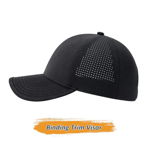 BOTVELA Men Structured Baseball Cap Side Laser Cut Vented Performance Hat for Outdoor Activities