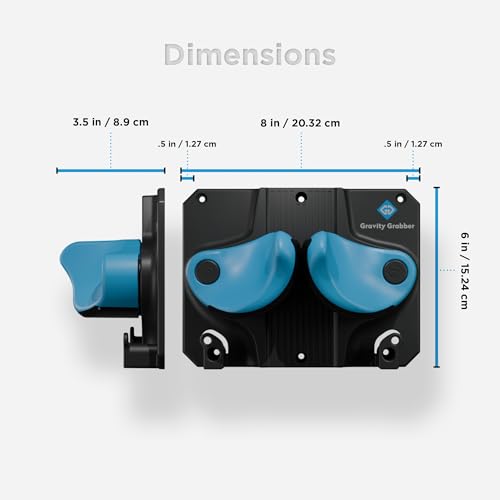 Gravity Grabber Ski & Snowboard Wall Mount Cyan 1-Pack - Damage-Free Indoor Storage