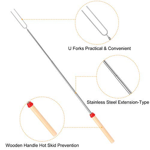 24 Pcs Telescoping Marshmallow Roasting Sticks for Fire Pit - 32 Inch Set