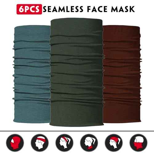 Neck Gaiter for Men Women Headwear Bandana Head Wrap Face Scarf Mask Cover Warmer Balaclava-Seamless & Versatile