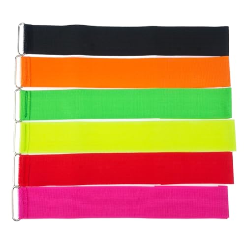 6 Pack Outdoor Three-Legged Race Bands for Team Games - Multicolor, 3-Leg Race Bands for Adults & Kids (Variation 6)