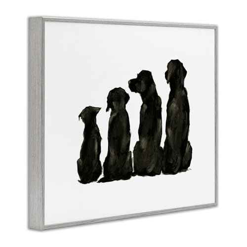 Stupell Industries Family Pet Silhouette Small Big Dogs Minimalist,Design by Ethan Harper
