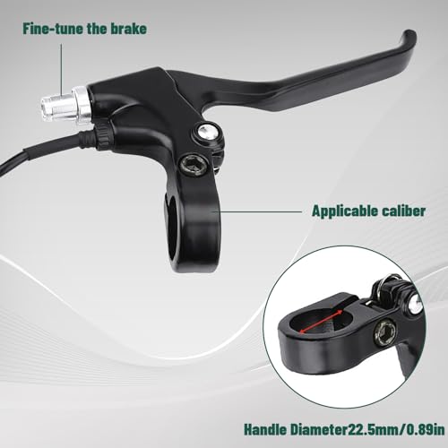 Bike Brake Levers Set 2 Wires 22.5mm Handlebar E-Bike Mountain & Road