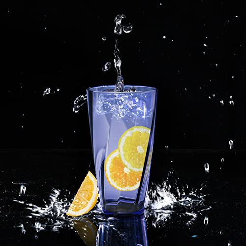 Unbreakable Plastic Drinking Cups Set - 25 Oz Reusable Tumblers, Dishwasher Safe