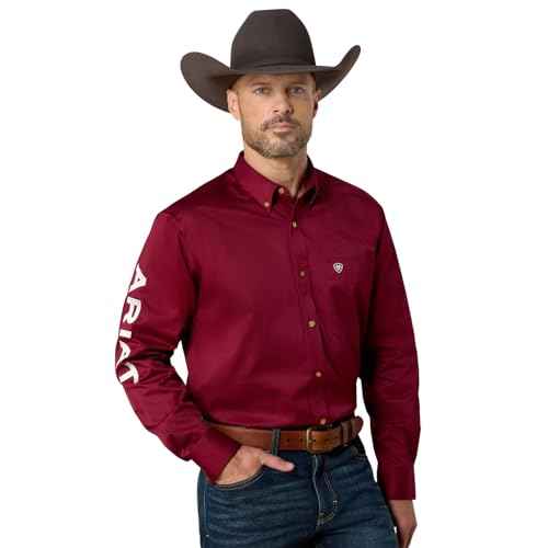 Ariat Men¡¯s TEK Polo Shirt Burgundy/White